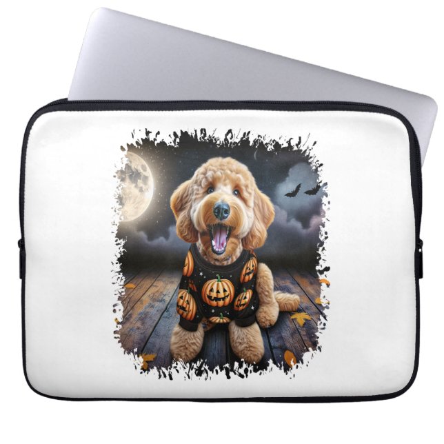 Goldendoodle Hund Halloween Laptop Fodral (Framsidan)