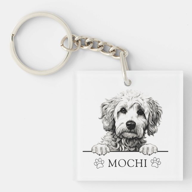 Goldendoodle Hund Hand Teckning Personlig (Framsidan)