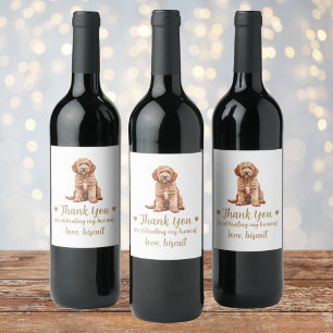Goldendoodle Hund I gör för Bröllop Vin-etikett Vinflaska Etikett
