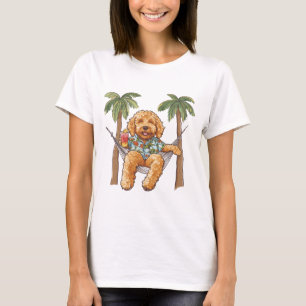 Goldendoodle Hund I Hawaiianskt Topp T Shirt