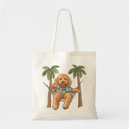 Goldendoodle Hund I Hawaiianskt Topp Tygkasse