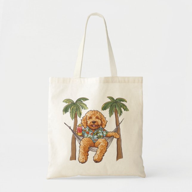 Goldendoodle Hund I Hawaiianskt Topp Tygkasse (Framsidan)