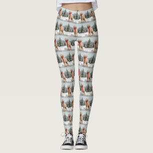 Goldendoodle Hund i Snö-julen Leggings