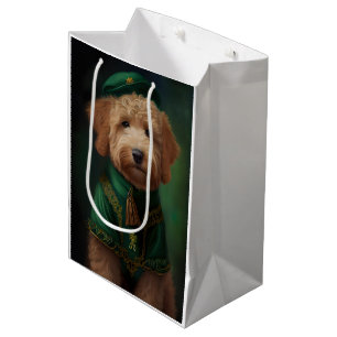 Goldendoodle Hund i St. Patricks dagskläder