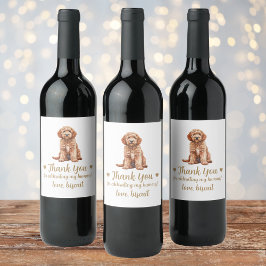 Goldendoodle Hund Jag Gör Också Bröllops Vin Etike Vinflaska Etikett