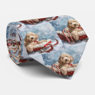Goldendoodle Hund Jul Festlig Slips