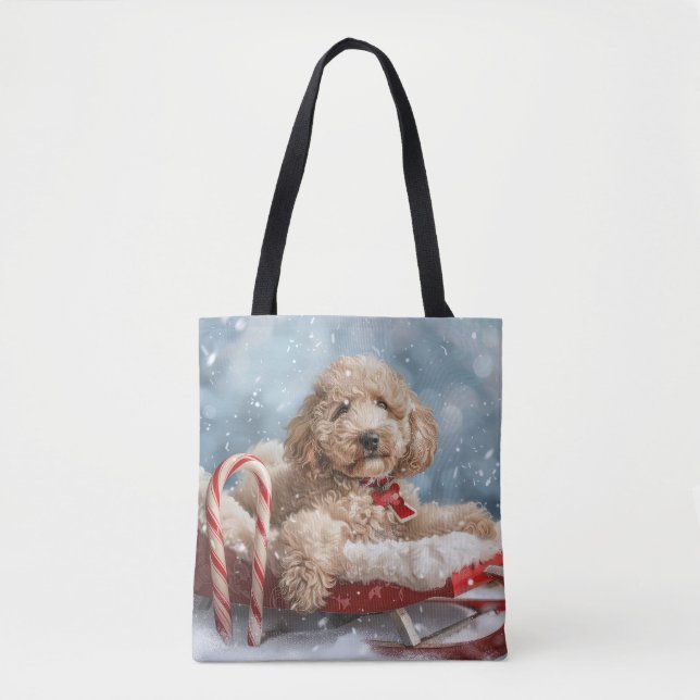 Goldendoodle Hund Jul Festlig Tygkasse (Framsida)