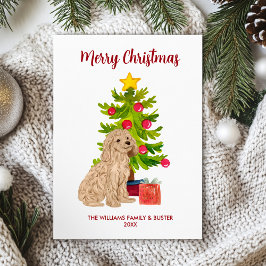 Goldendoodle Hund jul Julkort