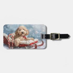 Goldendoodle Hund julafton Bagagebricka