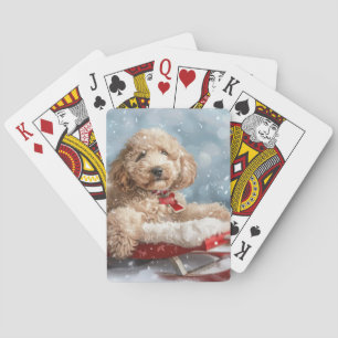 Goldendoodle Hund julafton Casinokort