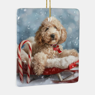 Goldendoodle Hund julafton Julgransprydnad Keramik