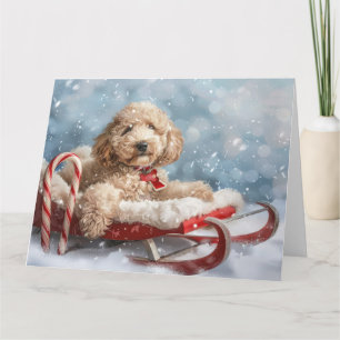 Goldendoodle Hund julafton Kort
