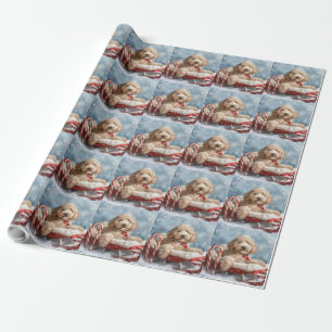 Goldendoodle Hund julafton Presentpapper
