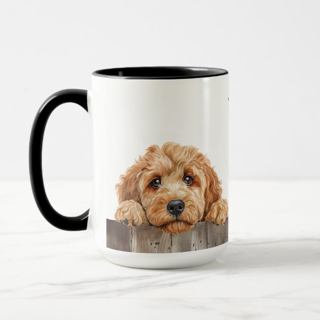 Goldendoodle Hund Mugg (Vänster)