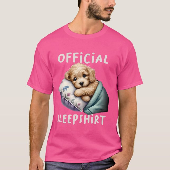 Goldendoodle Hund Officiell Sleepshirt Pajamas Nig T Shirt (Framsida)