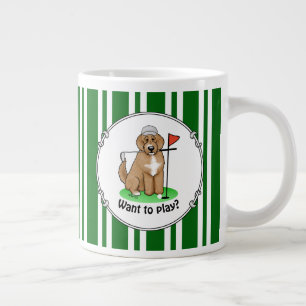 Goldendoodle Hund Pay Golf (red whmk2) Cute Roligt Jumbo Mugg