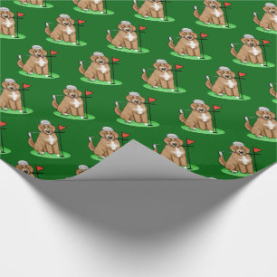 Goldendoodle Hund Pay Golf (red whmk2) Cute Roligt Presentpapper