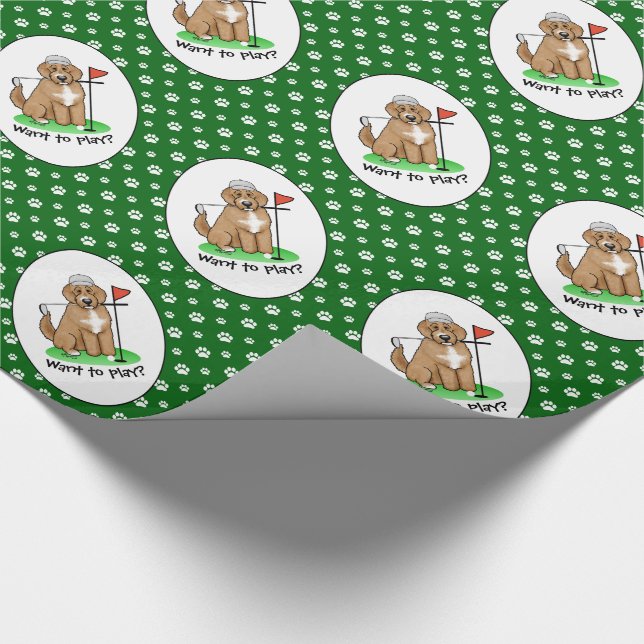 Goldendoodle Hund Pay Golf (red whmk2) Cute Roligt Presentpapper (Hörn)
