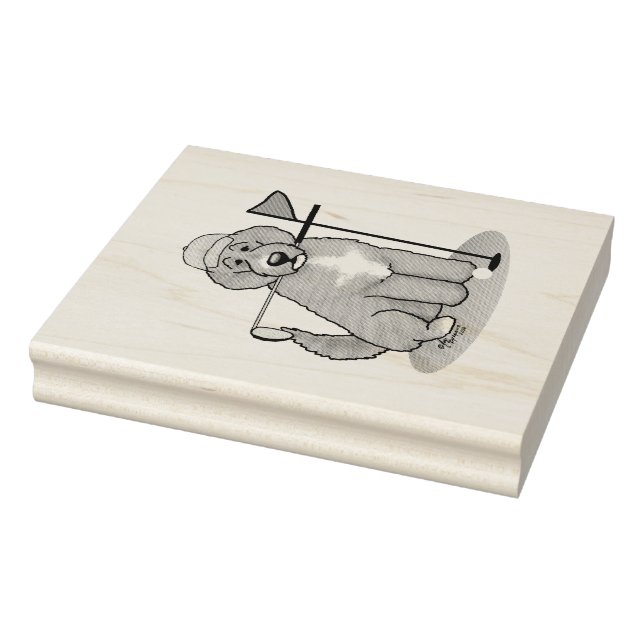 Goldendoodle Hund Pay Golf (red whmk2) Cute Roligt Stämpel (Stämpel)