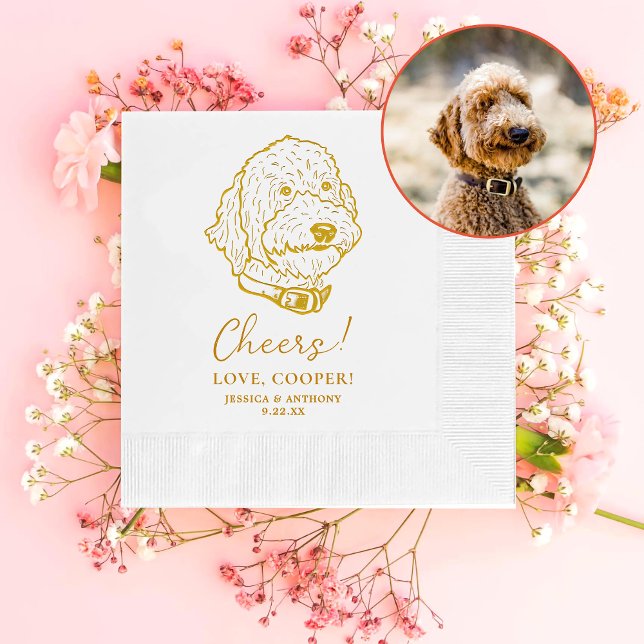 Goldendoodle Hund Personlig Cheers Napkins Pappersservett (Skapare uppladdad)