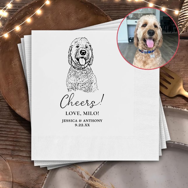 Goldendoodle Hund Personlig Cheers Napkins Pappersservett (Skapare uppladdad)