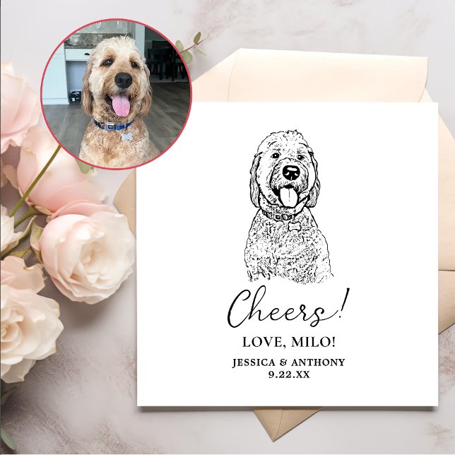 Goldendoodle Hund Personlig Cheers Napkins Pappersservett (Skapare uppladdad)