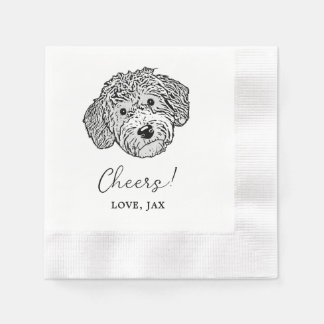 Goldendoodle Hund Personlig Drinks on Me Napkins Pappersservett