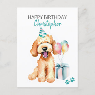 Goldendoodle Hund Personlig Glad Födelsedag Vykort