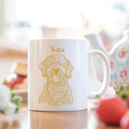 Goldendoodle Hund Personlig Hand Teckning Kaffemugg