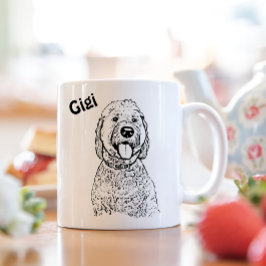 Goldendoodle Hund Personlig Hand Teckning Mugg