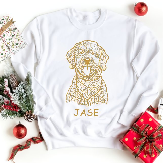 Goldendoodle Hund Personlig Hand Teckning T Shirt (Skapare uppladdad)
