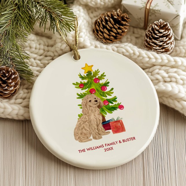 Goldendoodle Hund Personlig jul Julgransprydnad Keramik (Skapare uppladdad)