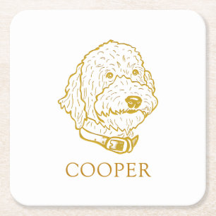 Goldendoodle-Hund Personlig Underlägg Papper Kvadrat