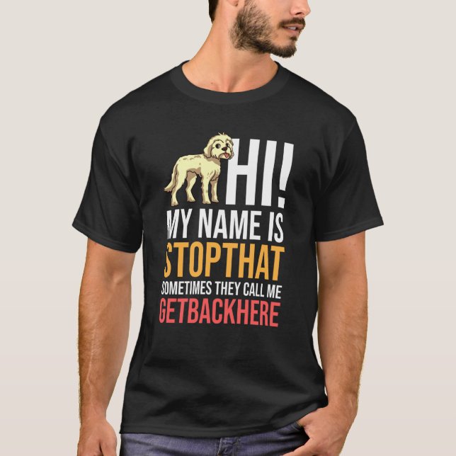 Goldendoodle Hund Puppies Owner T Shirt (Framsida)