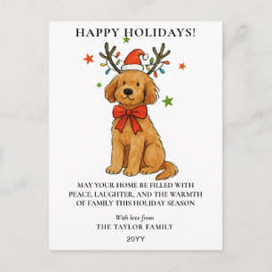 Goldendoodle Hund Renhorn Valp Jul Helg Vykort
