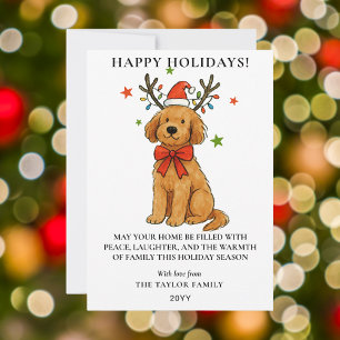 Goldendoodle Hund Renhorn Valp Jul Julkort