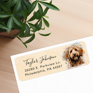 Goldendoodle Hund Returadressetikett Returadress Etikett
