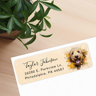 Goldendoodle Hund Returadressetikett Returadress Etikett