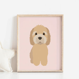 GoldenDoodle Hund Rosa Nursery & Kids Decor Poster