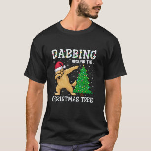 Goldendoodle Hund Santa Hat Dabbing runt Chri T Shirt