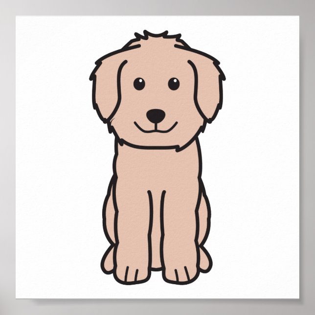 Goldendoodle-Hund Tecknad Poster (Framsidan)