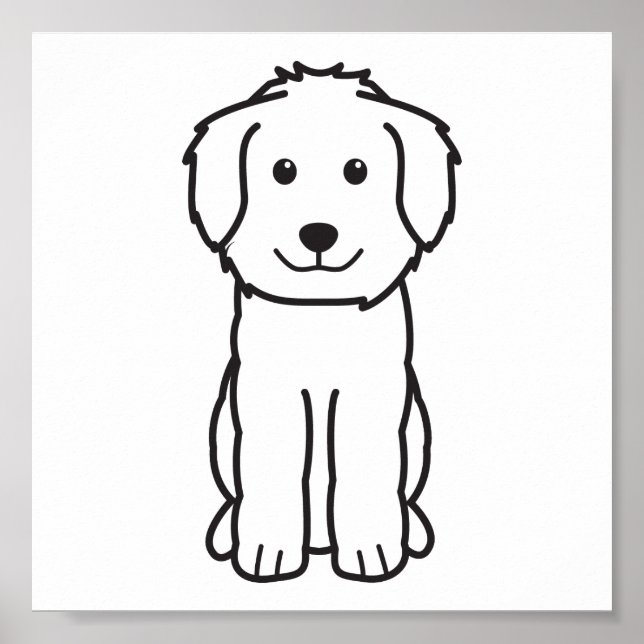 Goldendoodle-Hund Tecknad Poster (Framsidan)