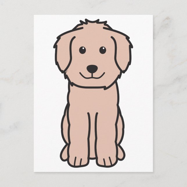 Goldendoodle-Hund Tecknad Vykort (Framsida)