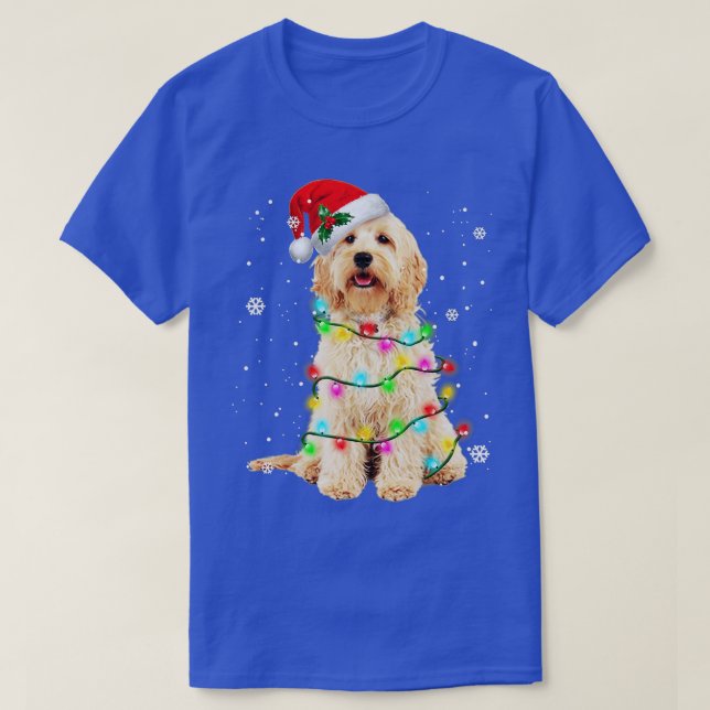 Goldendoodle Hund Träd jul Sötare Julafton Pet D T Shirt (Design framsida)