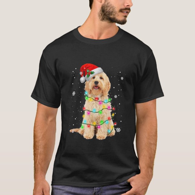 Goldendoodle Hund Träd jul Sötare Julafton Pet D T Shirt (Framsida)