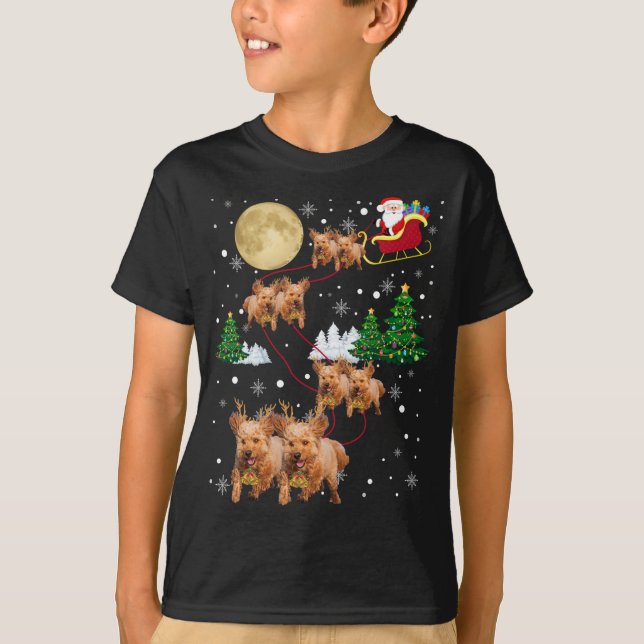 Goldendoodle Hund Träd jul Sötare Julafton Pet D T Shirt (Framsida)