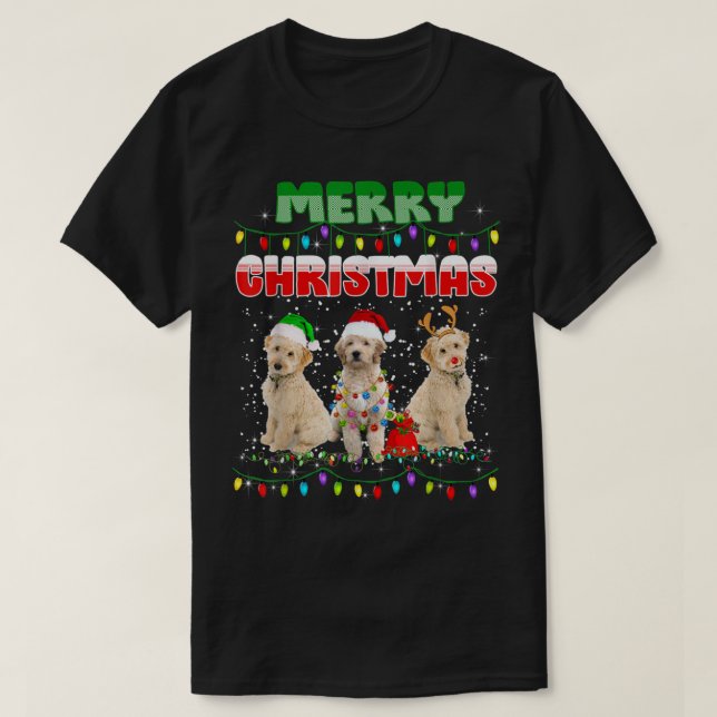 Goldendoodle Hund Träd jul Sötare Julafton Pet D T Shirt (Design framsida)