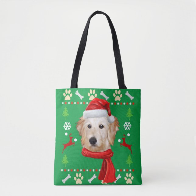 Goldendoodle Hund Ugly jul Tygkasse (Framsida)