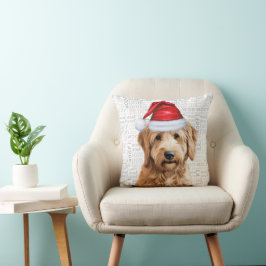 Goldendoodle Hund Watercolor Woof jul Kudde