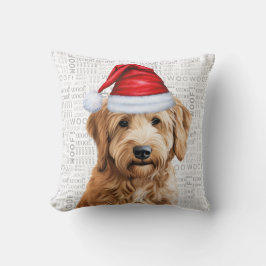 Goldendoodle Hund Watercolor Woof jul Kudde